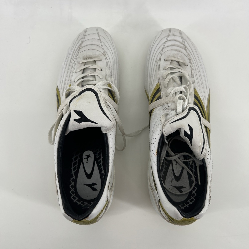 Diadora Soccer Cleats Mens 12 Black White Gold Stile 10 MKg 1t - Picture 2 of 7